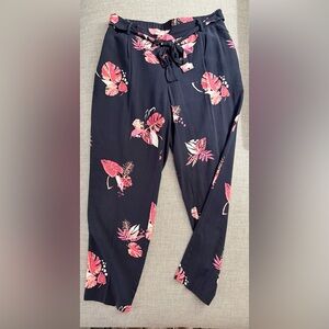 REITMAN’S DARK BLUE WITH PINK LEAVES PATTERN SZ 6P PULL-UP PANT